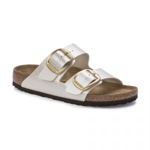 Birkenstock Arizona Big Buckle 1020021 Birko flor Graceful pearl white lato E 110