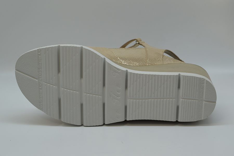 Tomasi Sandalo 2 Fasce Con Velcro Forma Tolinflex OLIVIA SABOT Iron Gobi Laminato Oro