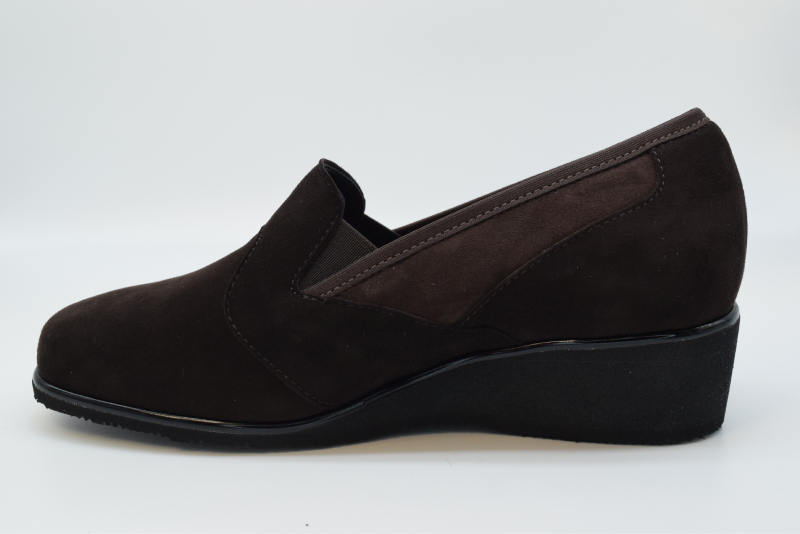 Marro Slip On Liscio Forma H7 Zeppa Micro 5896 Camoscio Moro/marrone