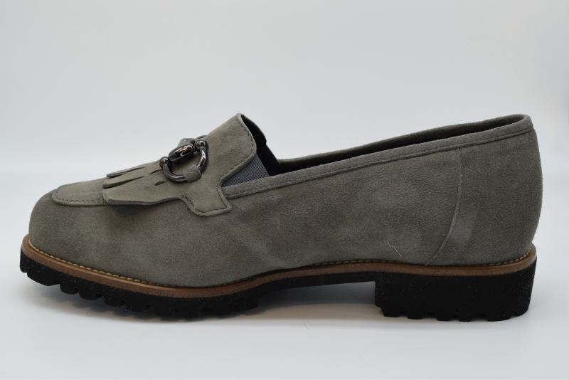 Marro Slip On Con Frangia Forma Es 6062 Camoscio Grigio 1294 Derma