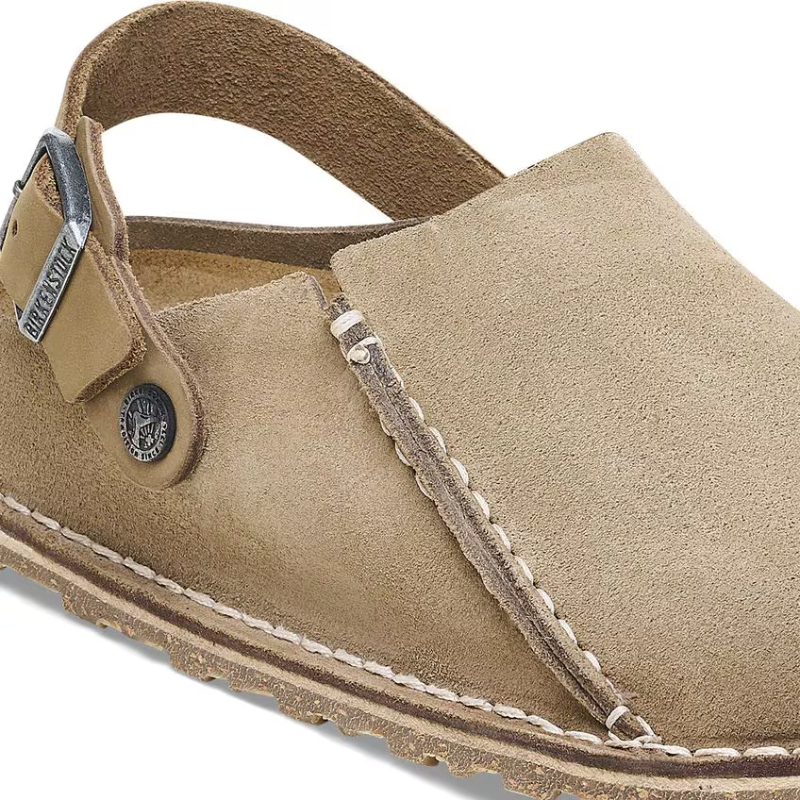 Birkenstock Sabot Cinturino Lutry Premium Suede Leather 1025297 Grey Taupe