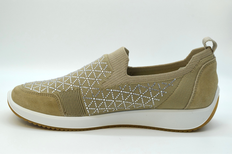 Ara Slip On Elasticizzata Lissabon Calzata G Zeppa 35 12-54050 08 Sand/silver/sand