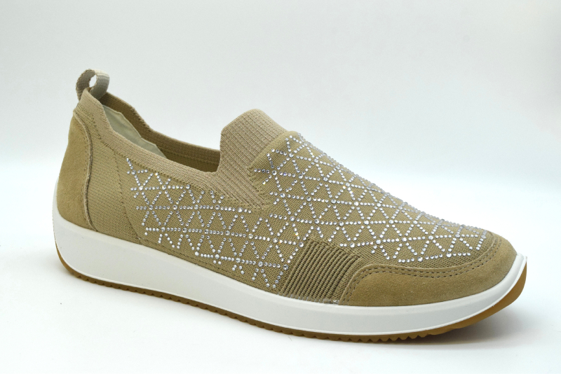 Ara Slip On Elasticizzata Lissabon Calzata G Zeppa 35 12-54050 08 Sand/silver/sand