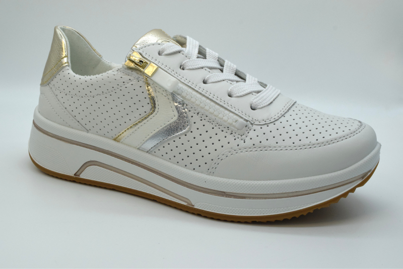 Ara Sneaker Donna Sapporo Calzata H 12-27550 04 Weiss/silber/platin