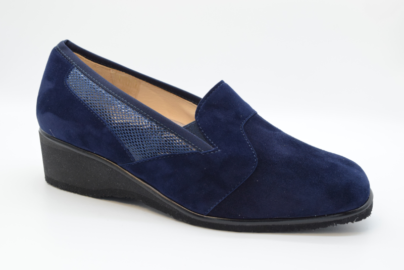 Marro Slip On Liscio Forma H7 Zeppa Micro 5896 Camoscio Blu/ Alex Blu 0000